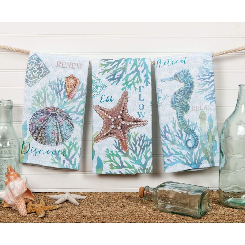 Kay Dee Designs Set of 3 Beachcomber Dual Purpose Terry Kitchen Towels - Image 2